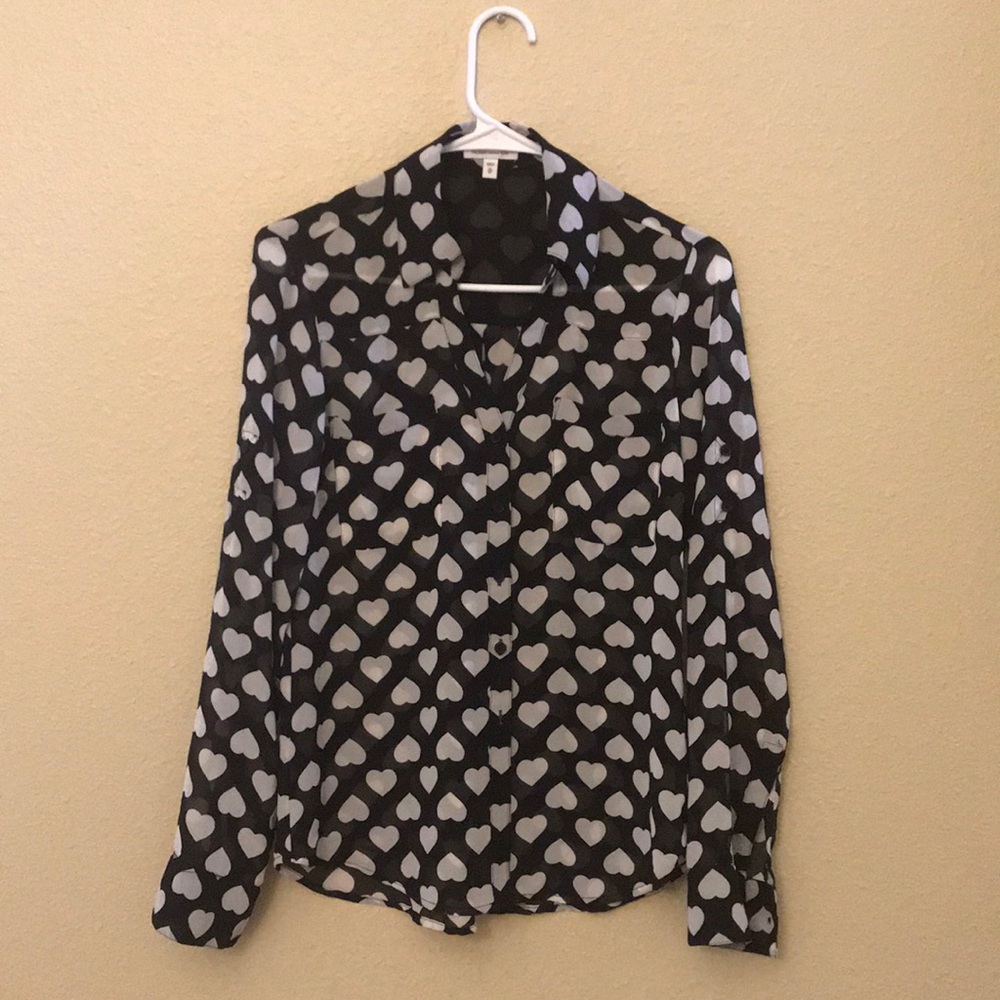 Express Original Fit Hearts Portofino Shirt XS